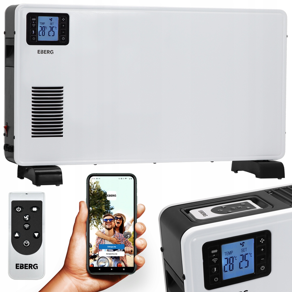 Grzejnik elektryczny konwektor Eberg Convy 2,3kW Eco termostat WiFi +pilot