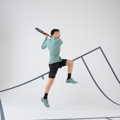 Spodenki do tenisa 2w1 męskie Artengo Thermic Materiał dominujący poliester