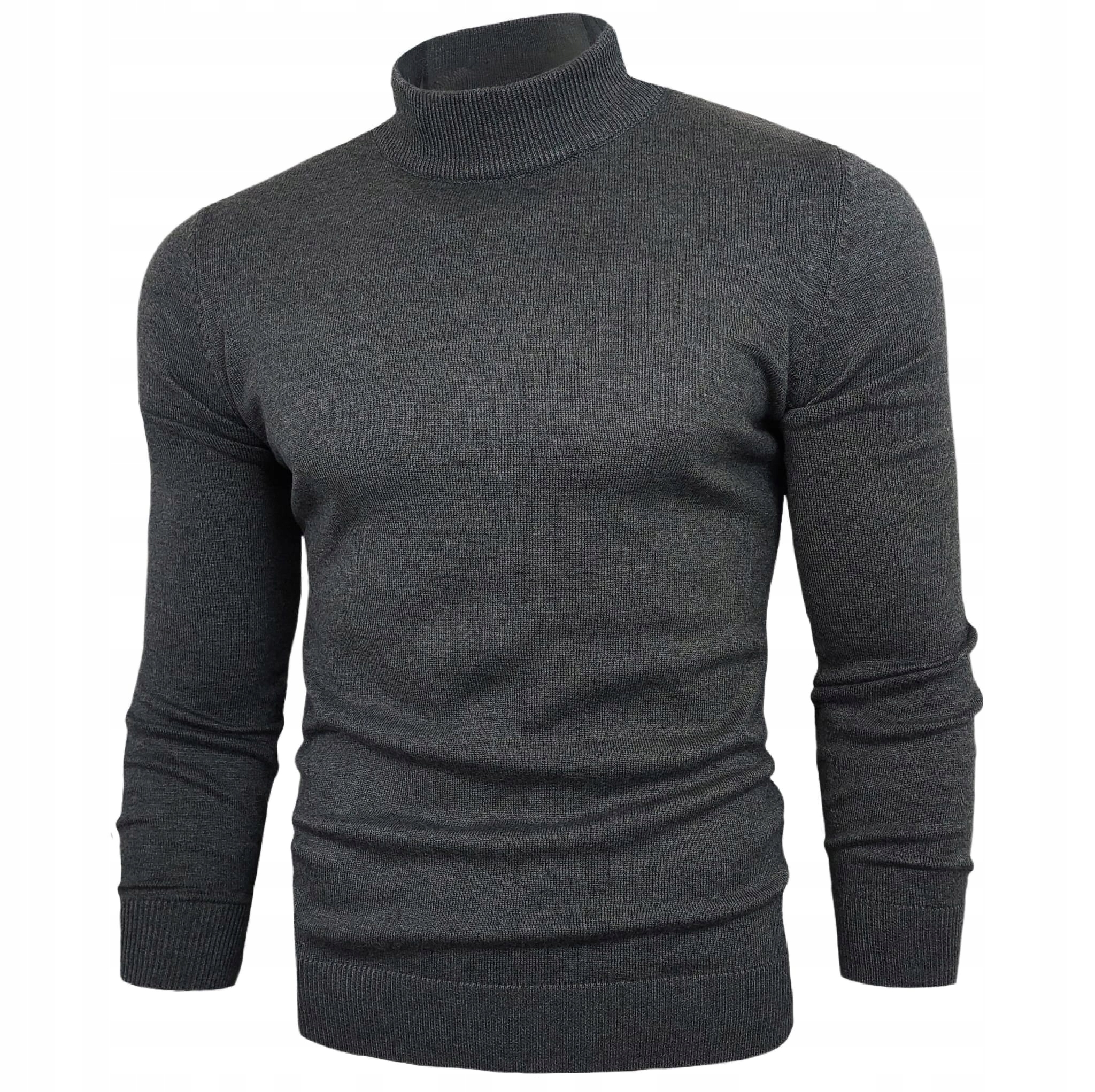 Pánský rolák Svetr Rolák Bavlněný Klasický Pohodlný Antracit vel. XXL