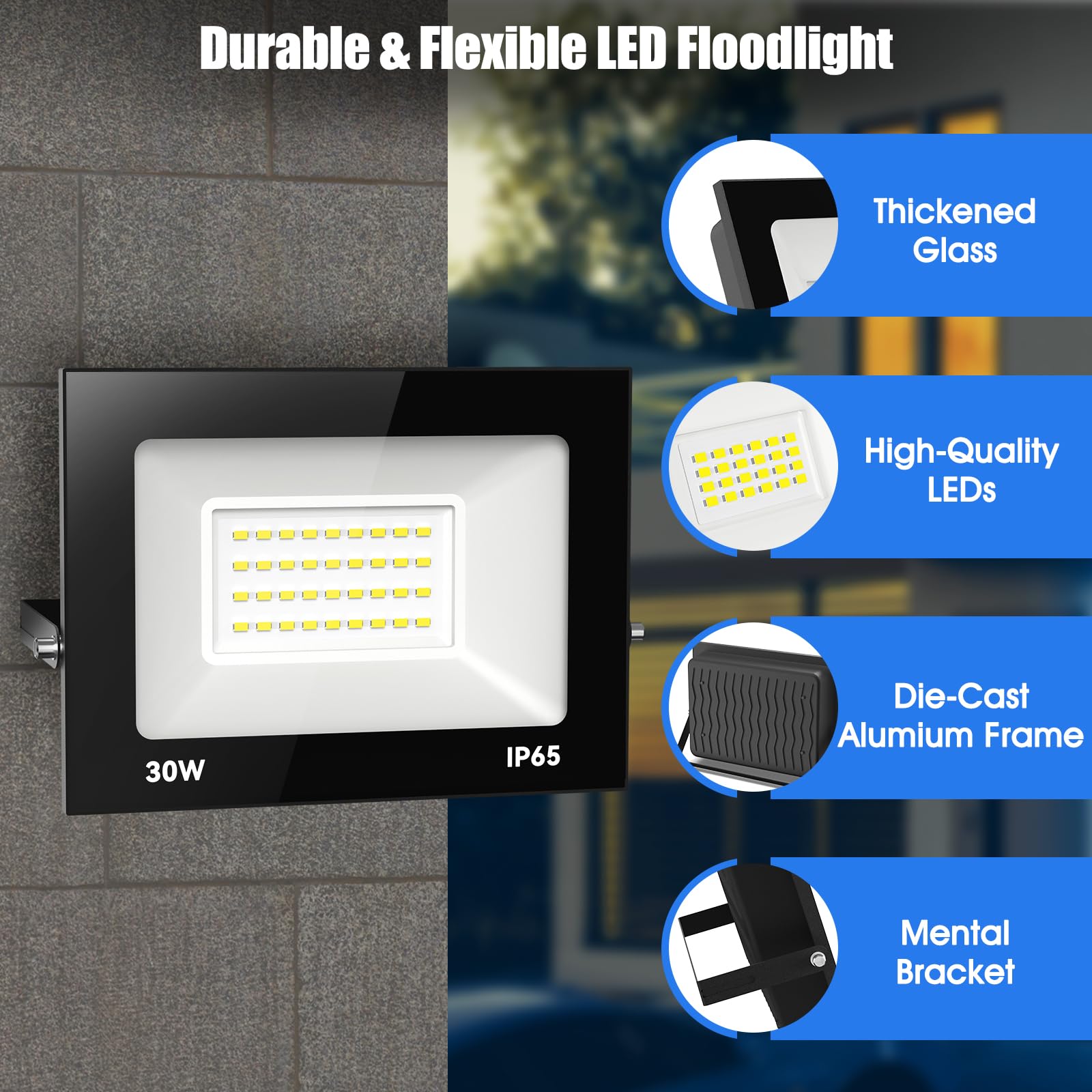 Naświetlacz LED 50W 5000lm 3000K IP65 Zewnętrzny Do Ogrodu LOYAL — miniatura 2