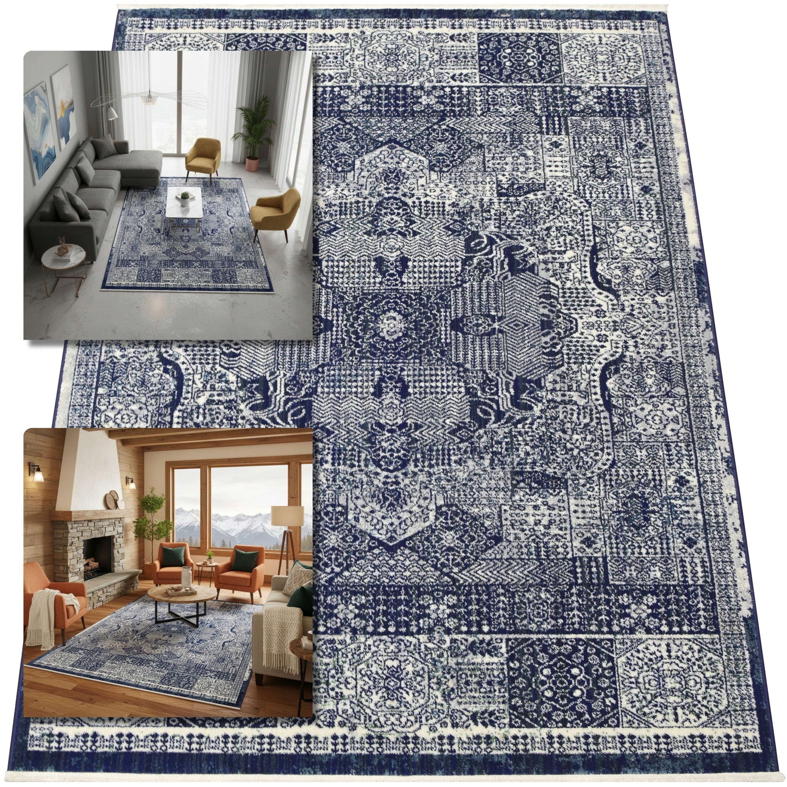 Koberec 120x180 Rossa Modrý Koberec Do Obývacího Pokoje Vintage Turecký