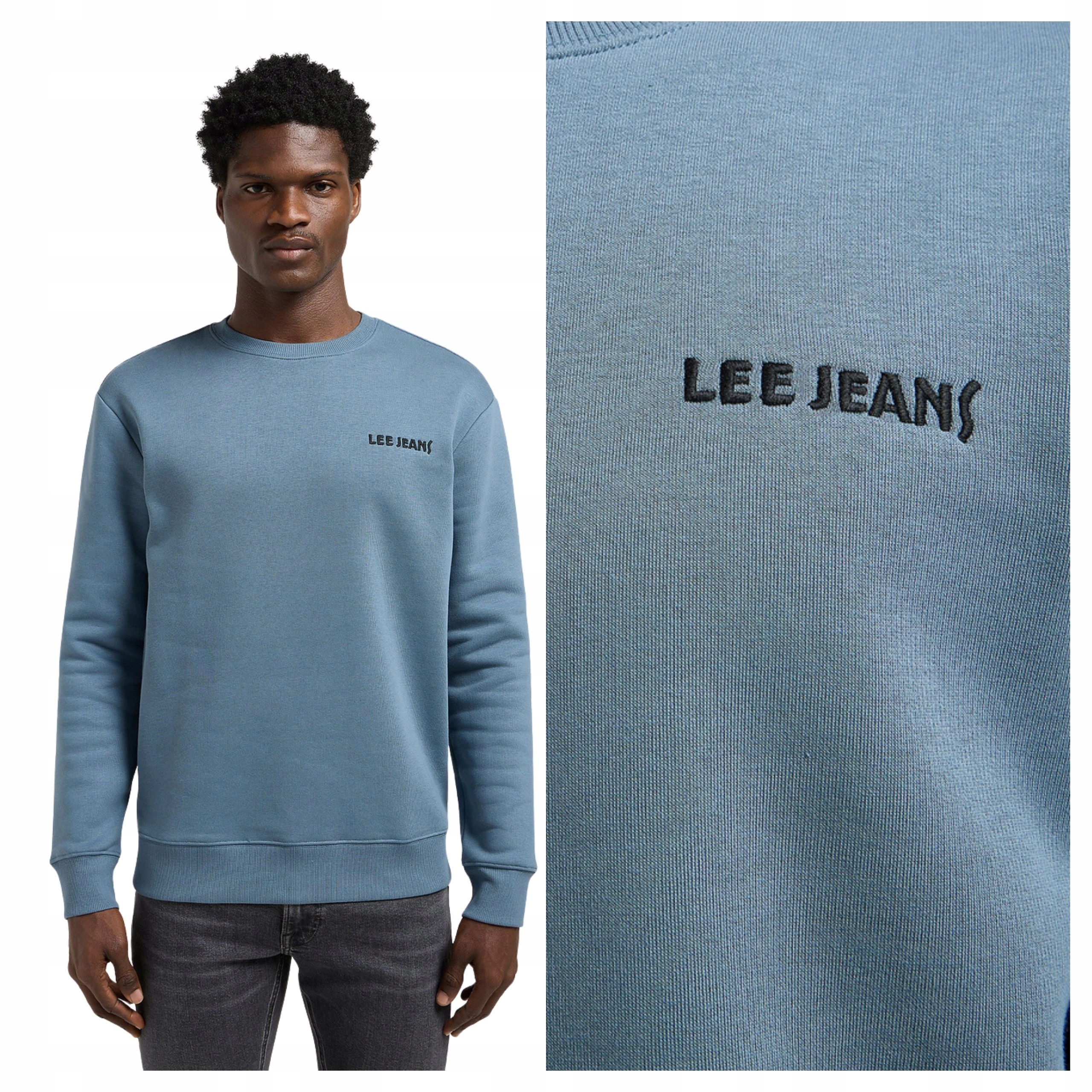 Pánská Mikina Lee Regular Core Sws Modrá Bavlněná Casual XL