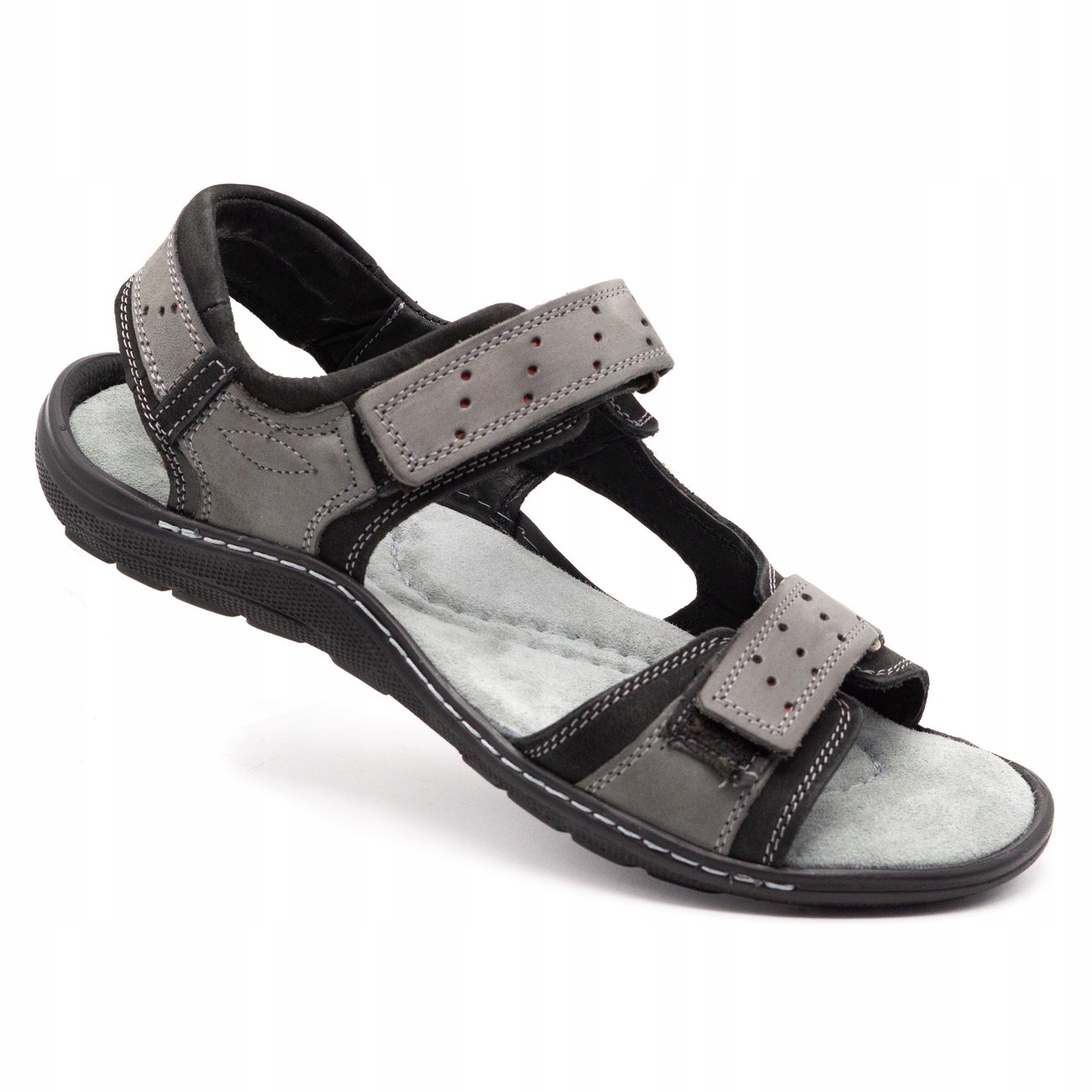 

Buty Męskie Sandały Skóra Polskie 295K Szary 44