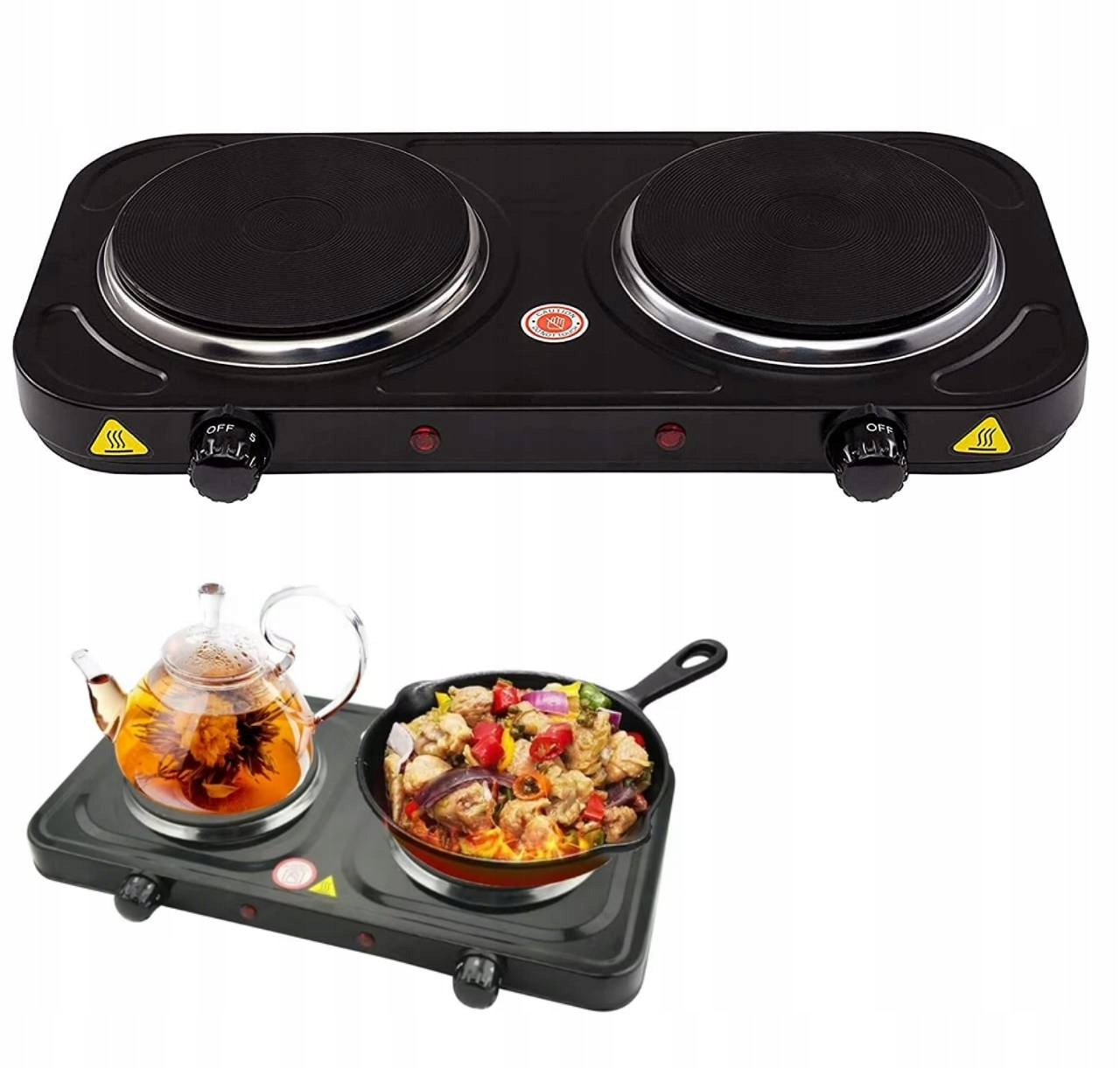 Kuchenka Elektryczna Dwupalnikowa Płyta Na Prąd Turystyczna Przenośna 2000W
