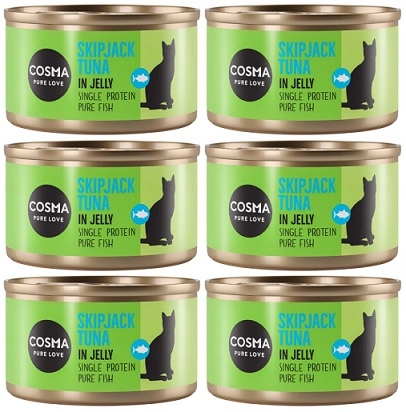 Krmivo Cosma Original vlhké krmivo pre mačky tuniak bonito v želé 6x170 g