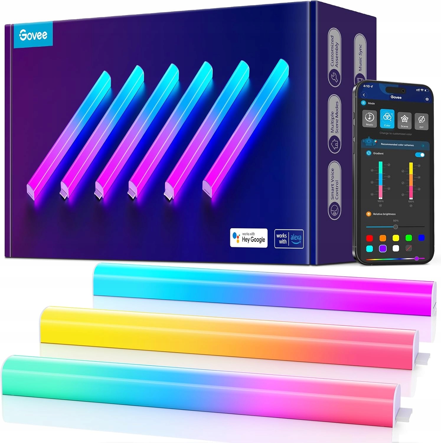Nástěnná Lampa Govee Glide Led Rgb Osvětlení Gaming H610A 6PACK