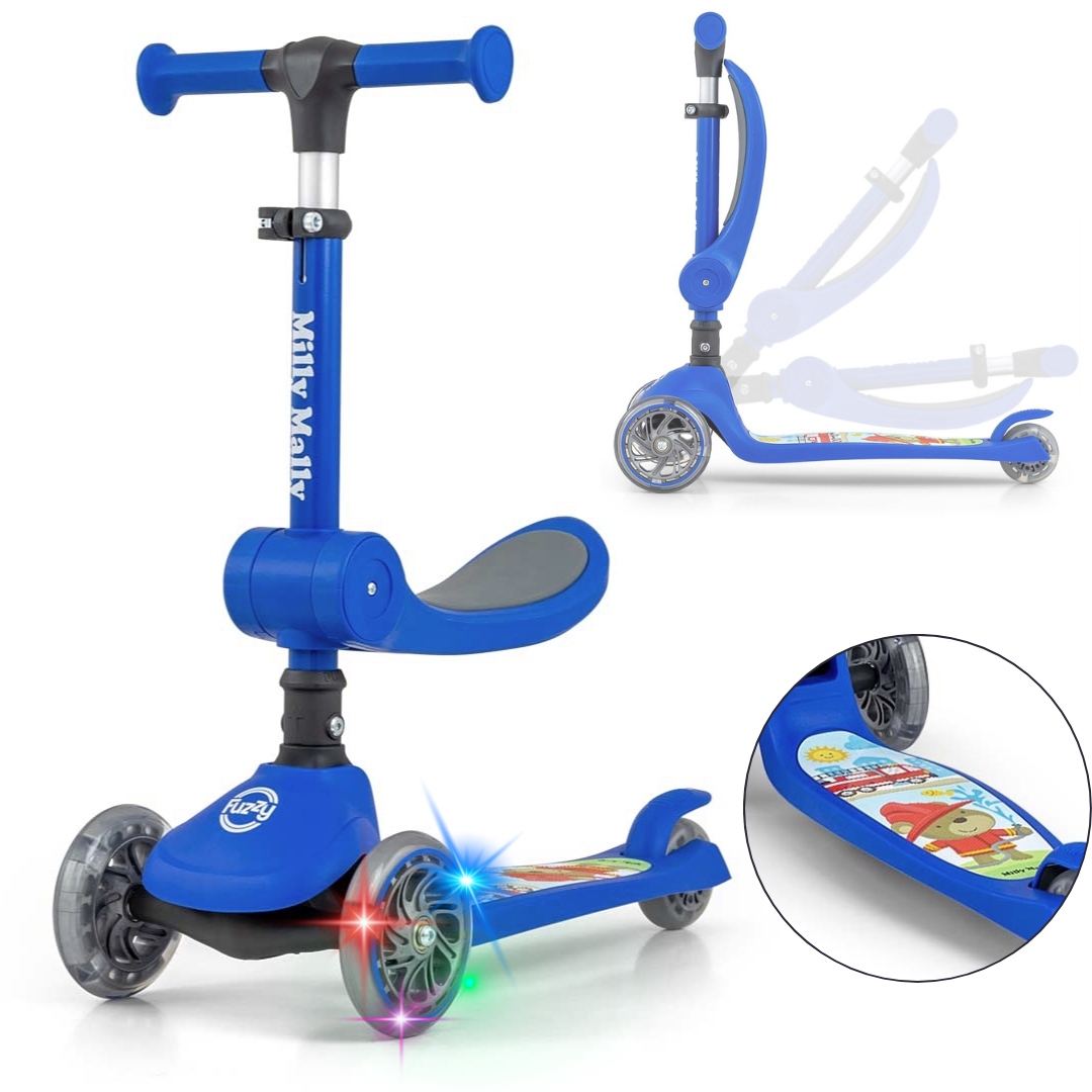 Hulajnoga trójkołowa balansowa dla dzieci Led Scooter Fuzzy Milly Mally