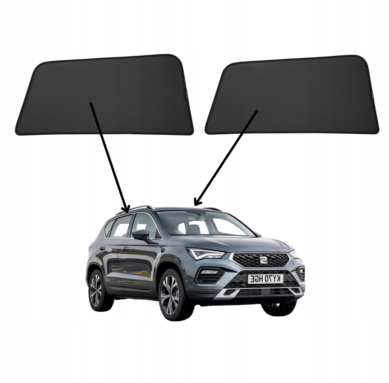 Protislnečné clony do Seat Ateca, 2016- , magnety, sada 2ks