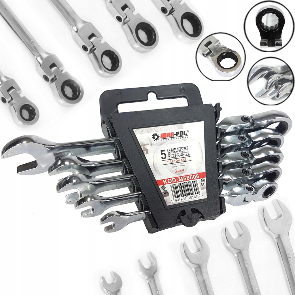 

Klucze Płasko Oczkowe Z Grzechotką Łamane Zestaw