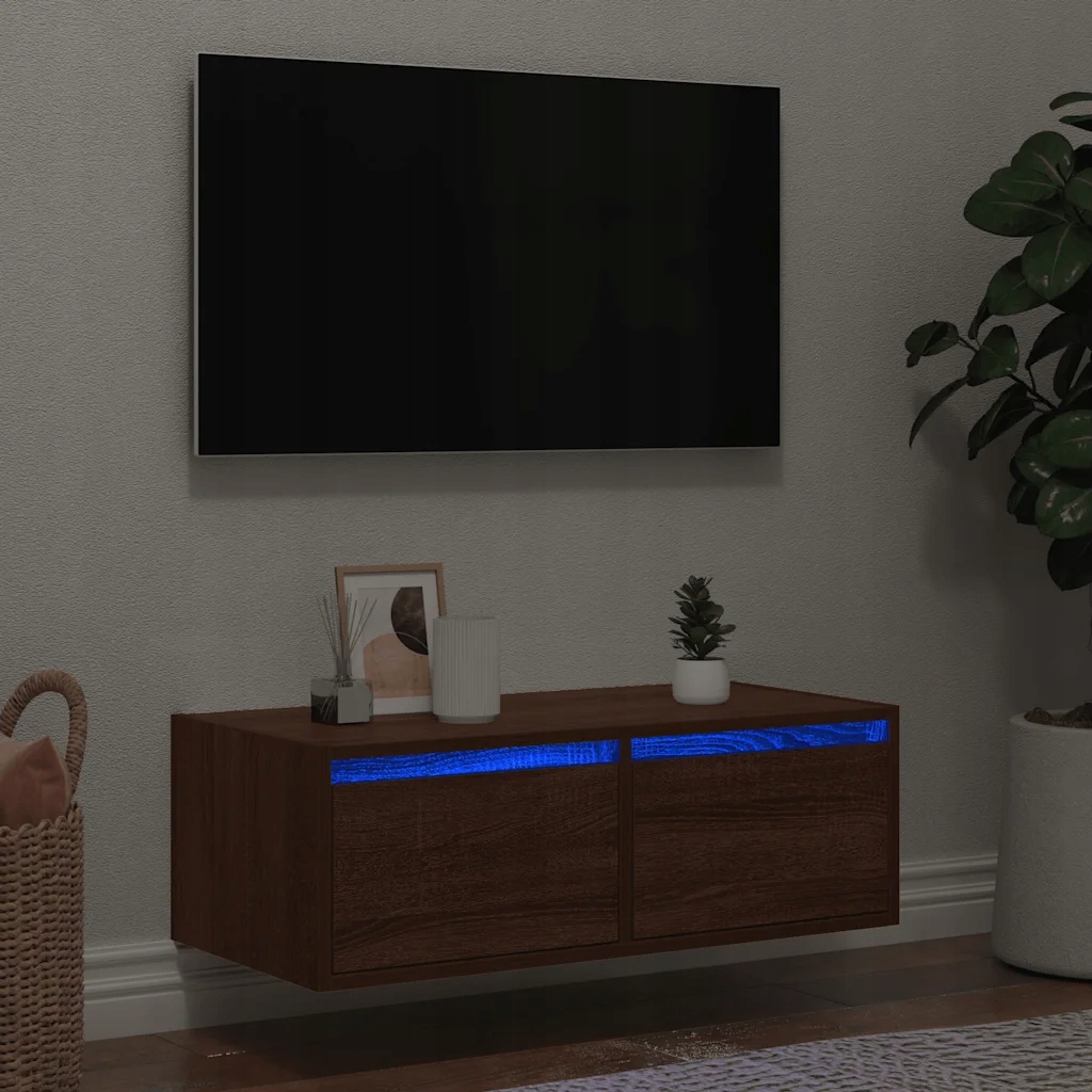 Tv skříňka s Led osvětlením hnědý dub 75x35,5x25 cm Hnědá 860235