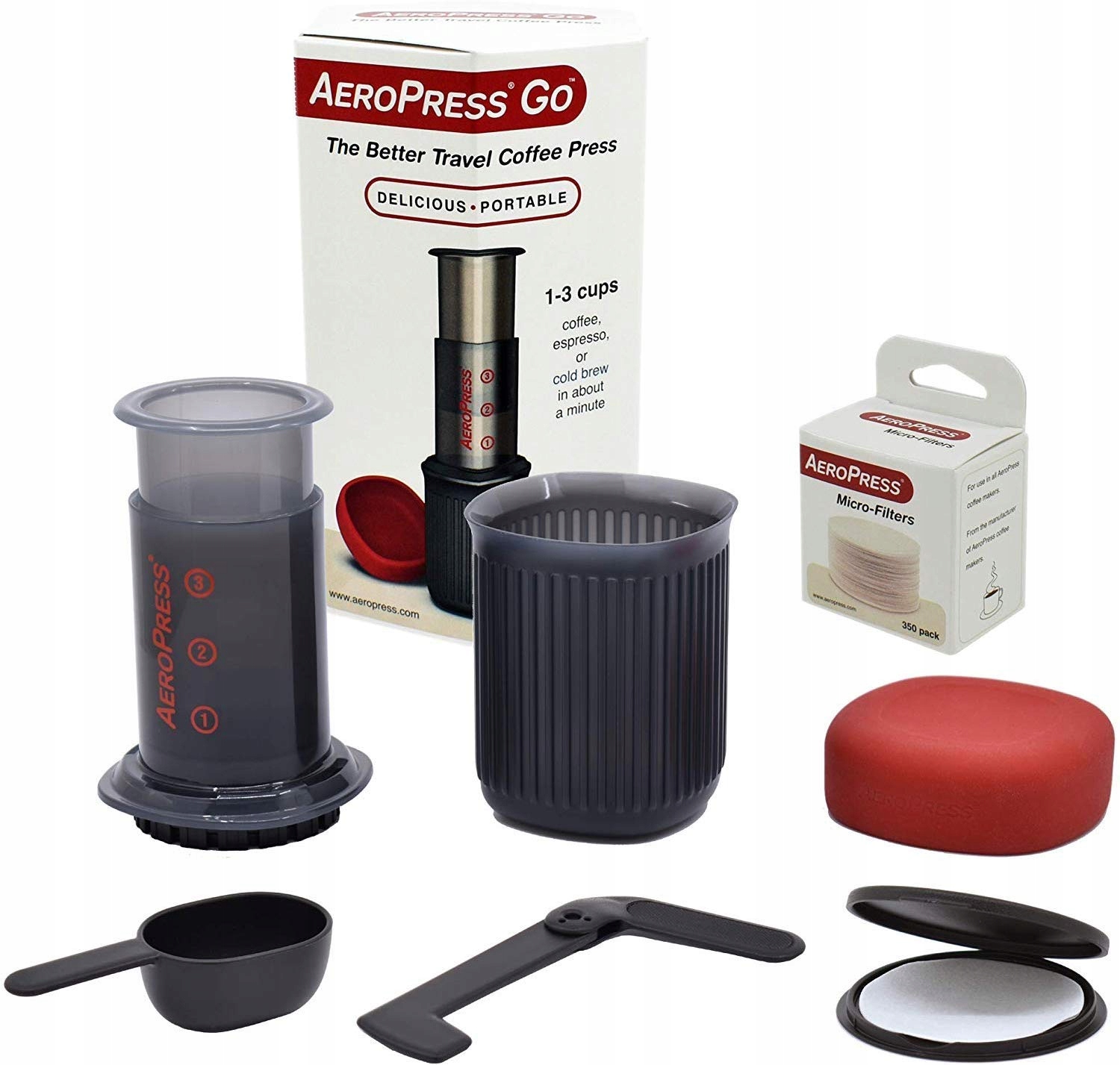 

Aeropress Go Zaparzacz Kawy 350 Filtrów Podróżny