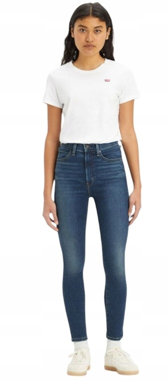 Levi's Vysoké Přiléhavé Džíny Úzké Nohavice Oděrky Tmavě Modré 32/30 I4C