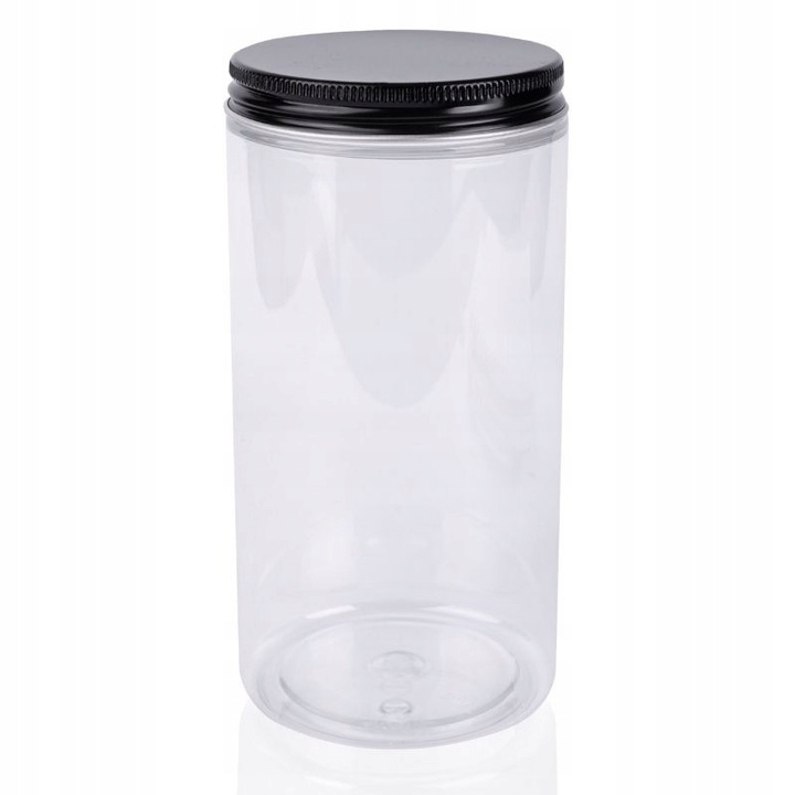 

Słoik plastikowy Pet 500ml z nakrętką Alu czarną