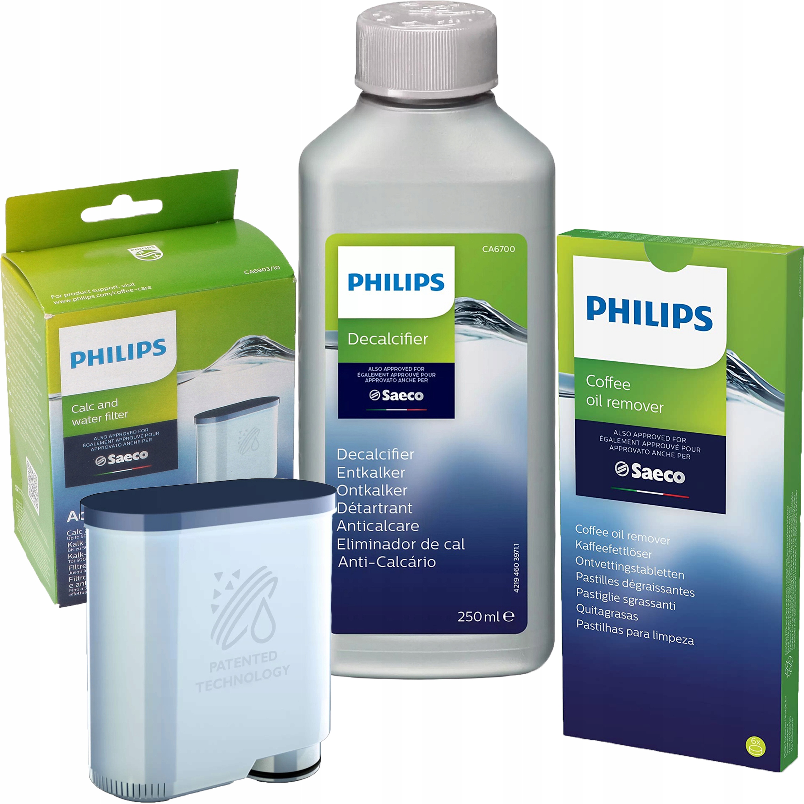 Set pro Philips Saeco Odvápňovač CA6700 Tablety CA6704 Filtr AquaClean