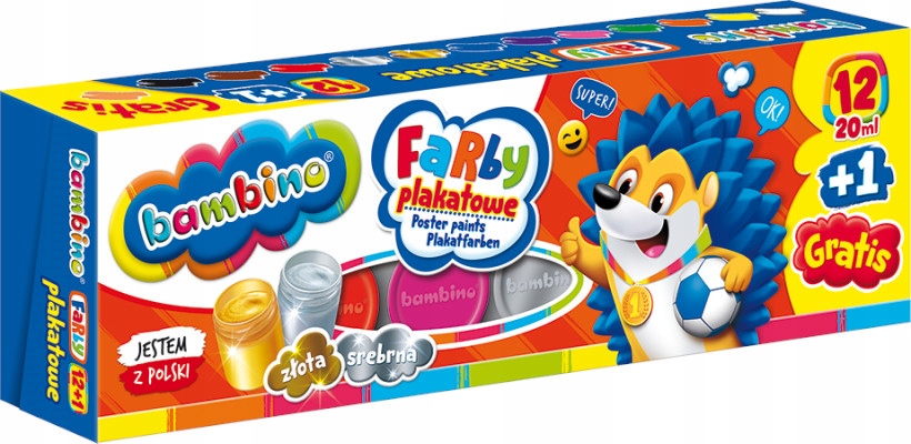 

Farby plakatowe Bambino (12+1 kol)