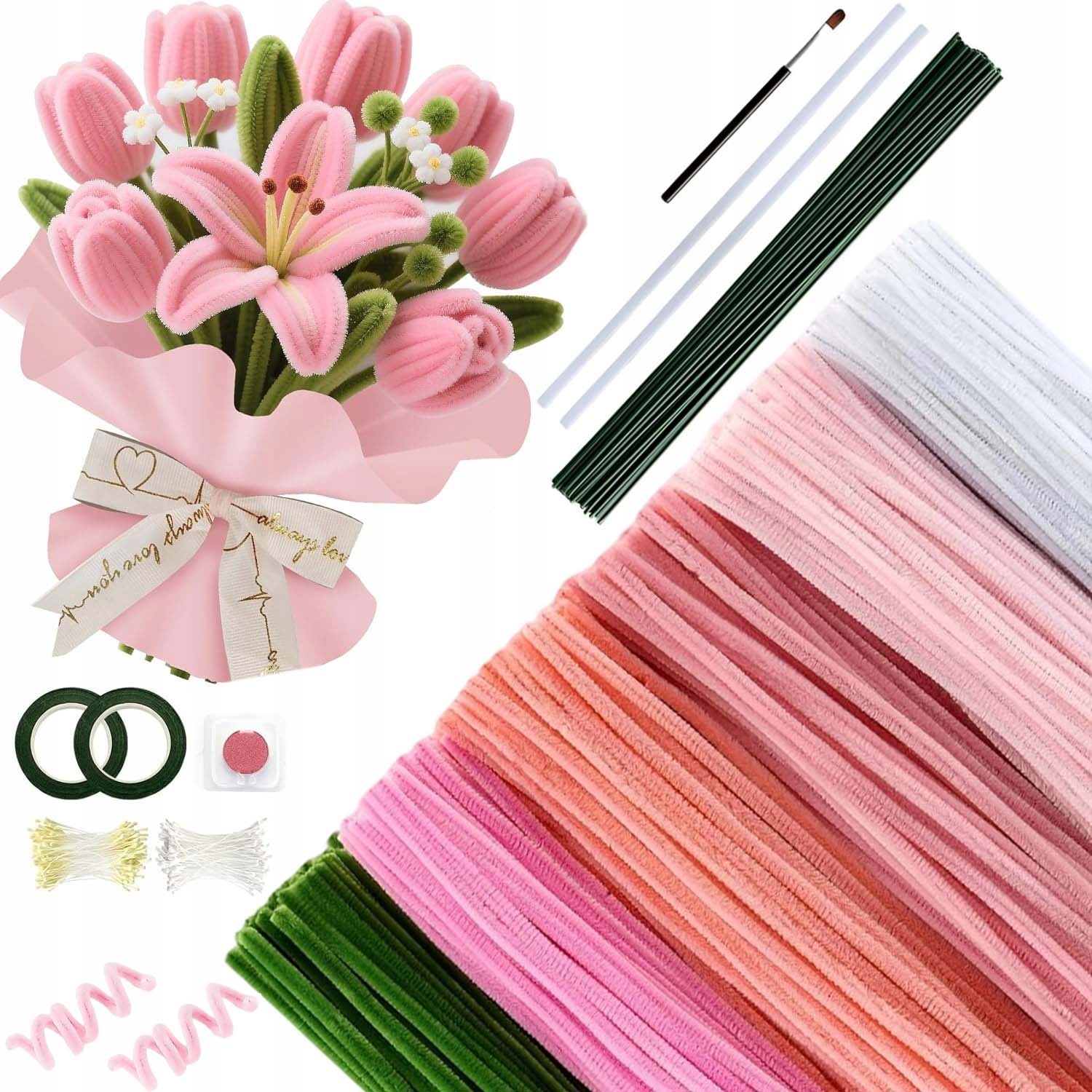 Ozdobné Drátky Kreativní Floristické Nadýchané Vytěráky Barevné 540KS