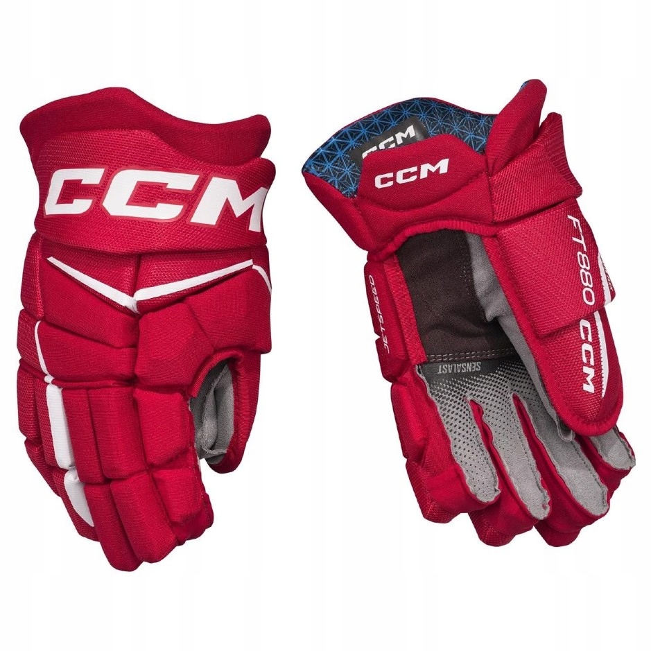 CCM Rukavice CCM Jetspeed FT880 Jr, červená-bílá, Junior, 12"