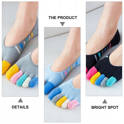 5 par skarpet palców Pokazuje pełne pięć skarpet Marka inna