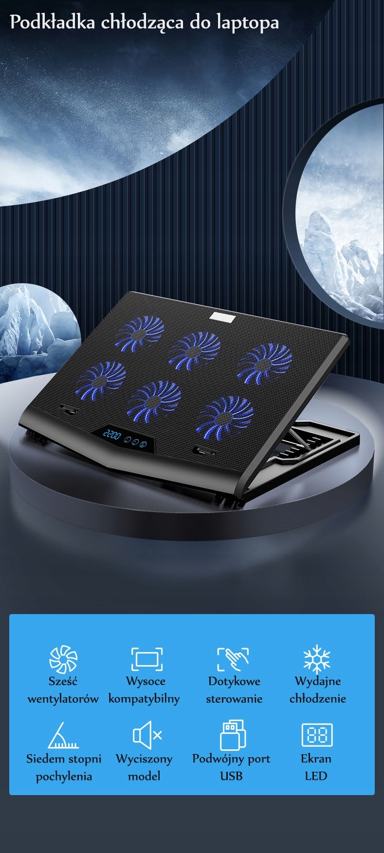 PODSTAWKA PODKŁADKA CHŁODZĄCA POD LAPTOP-A 12-17' Kod producenta M555079