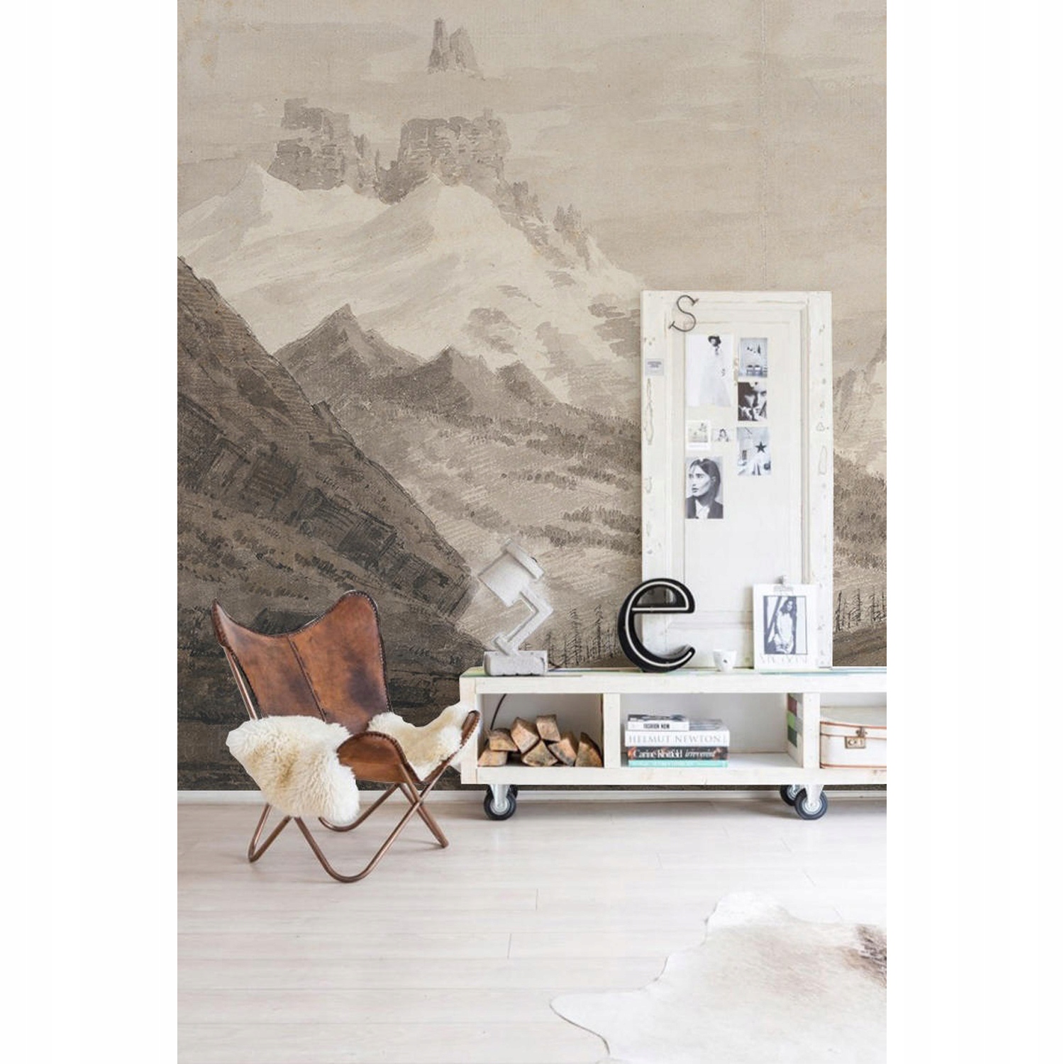 

Fototapeta Krajobraz gór styl vintage 250x104 cm