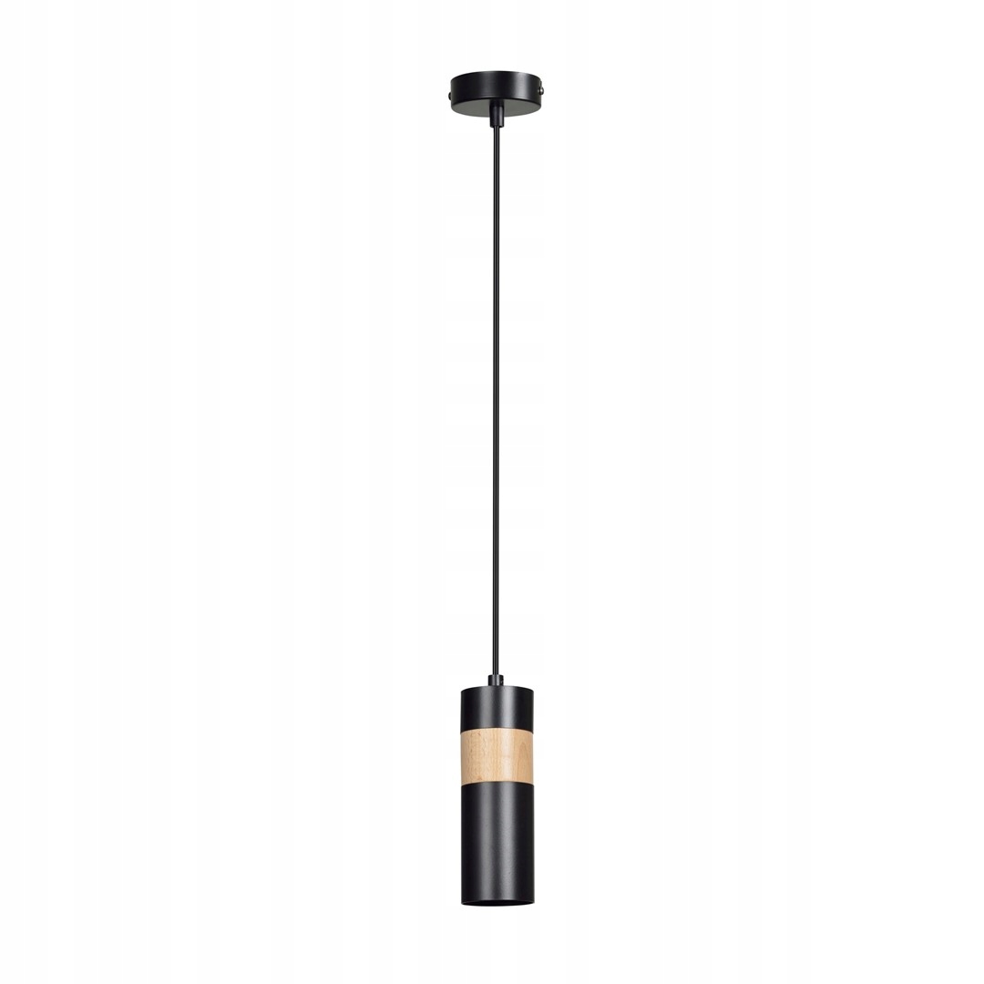 Závěsná lampa Akari 1 Black skandinávská tuba dřevo černá