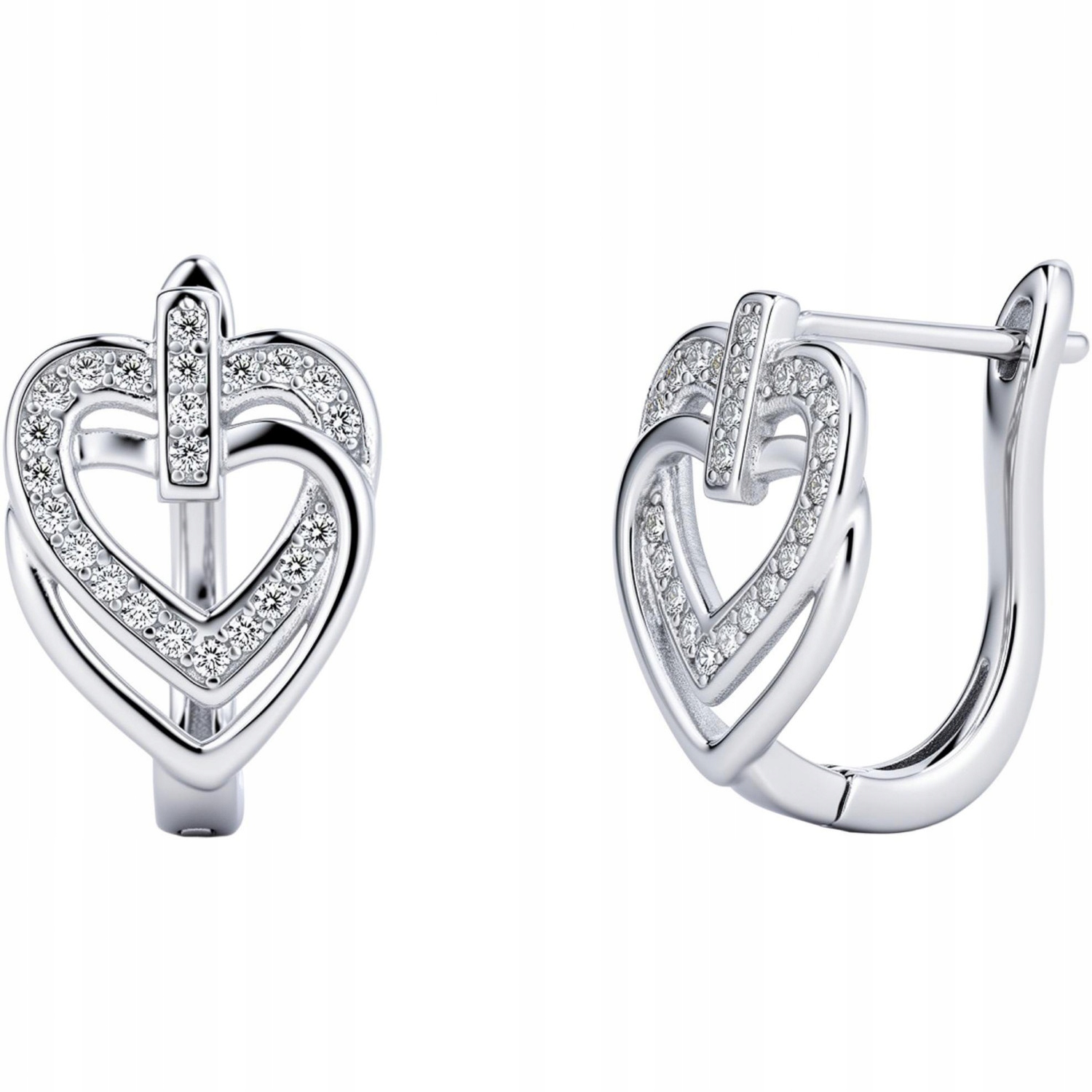 Náušnice dámské Harf stříbro 925 srdce