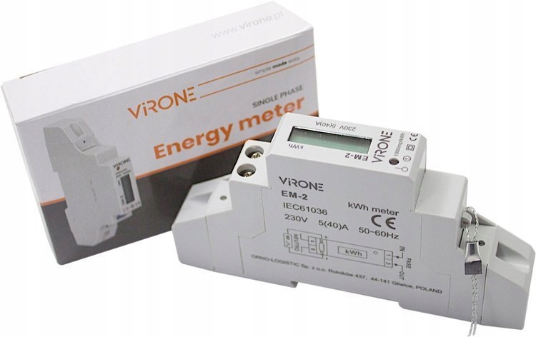 LICZNIK ENERGII JEDNOFAZOWY PODLICZNIK PRĄDU 40A Stopień ochrony IP IP54