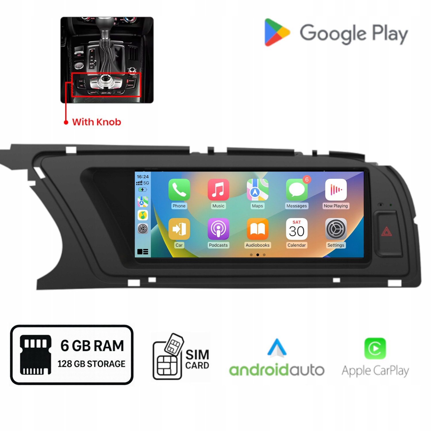 Android rádio pro Audi A5 8T (2008-2017) Android Auto Carplay Wi-Fi 6+128 Gb