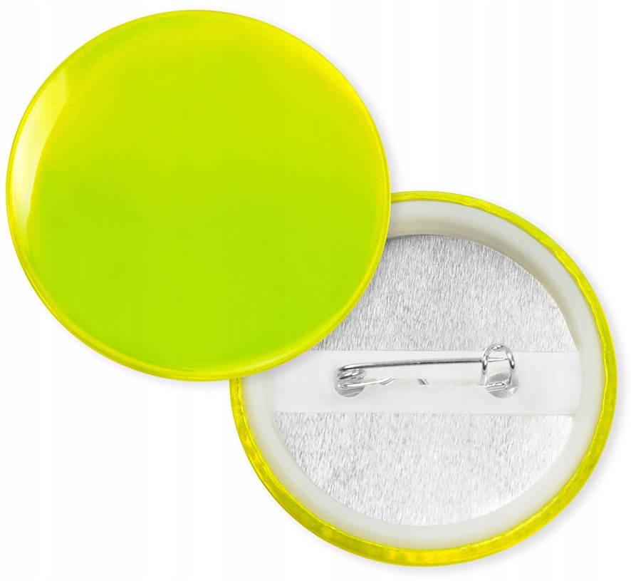 ODBLASKOWY ZNACZEK PRZYPINKA BUTTON ŻÓŁTY