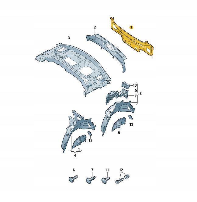 TYLNY PAS NADWOZIA WZMOCNIENIE AUDI A5 B9 RS5