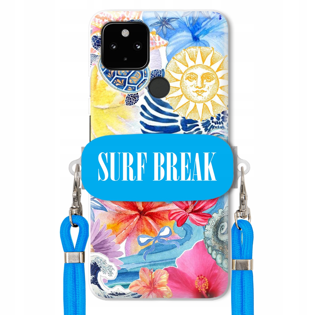 Puzdro pre Google Pixel 4A 5G Vodítko Crossbody Blue Držiak Surf Break Prázdninový