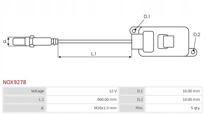 ас-ru NOX9278 Датчик , форсунка
