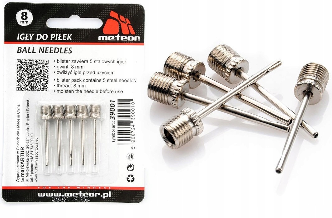5 x IGŁA IGŁY DO POMPEK , POMPOWANIA PIŁEK , 8mm