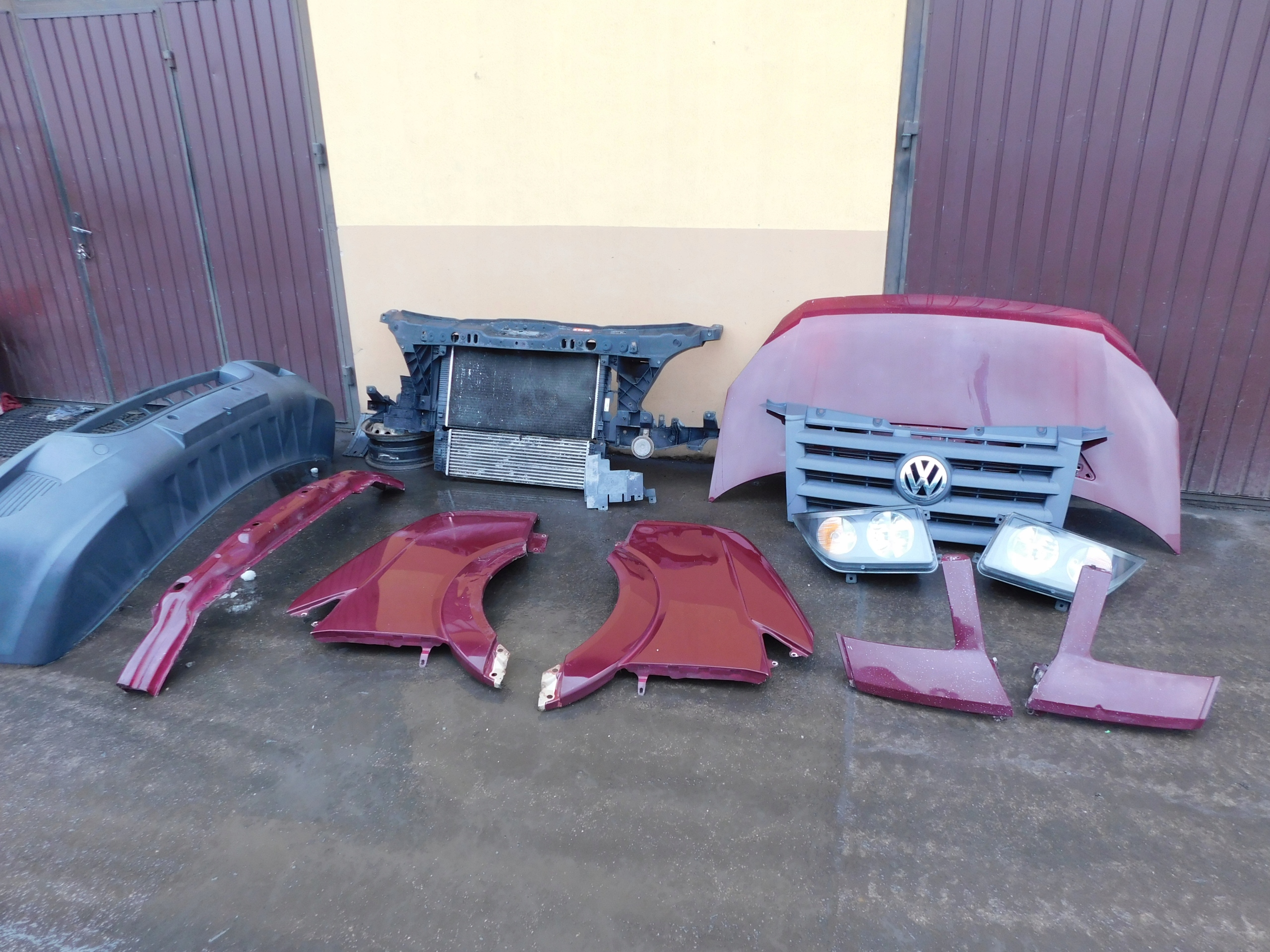 VW Crafter front complete bonnet radiator bumper lights fenders claret