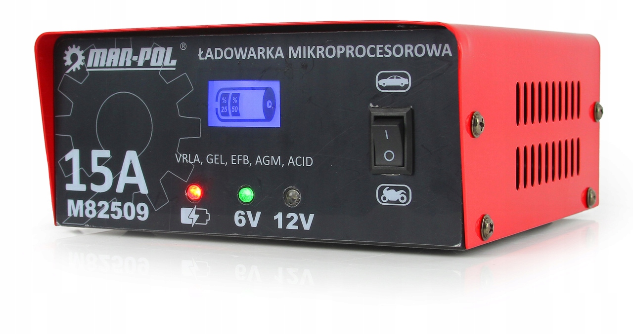 ŁADOWARKA PROSTOWNIK DO AKUMULATORA 6V/12V 15A Model M82509