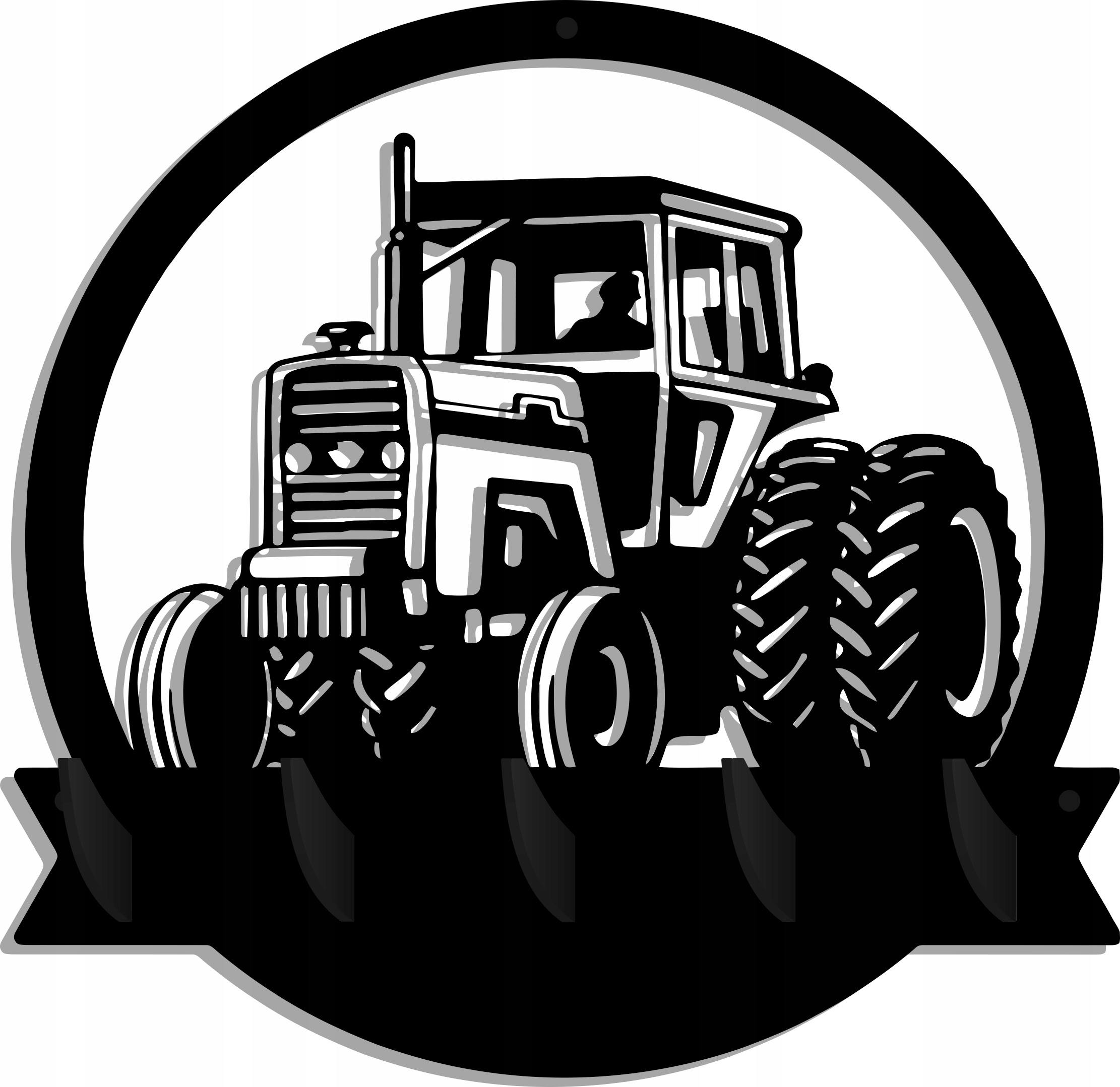 Věšáky na oblečení, nástěnný věšák, černý, velký pro zemědělce, traktor