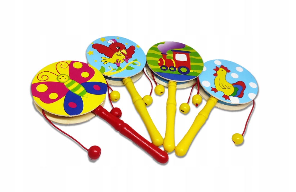 

Drewniana Grzechotka Obrotowa Instrument Edukacyjn