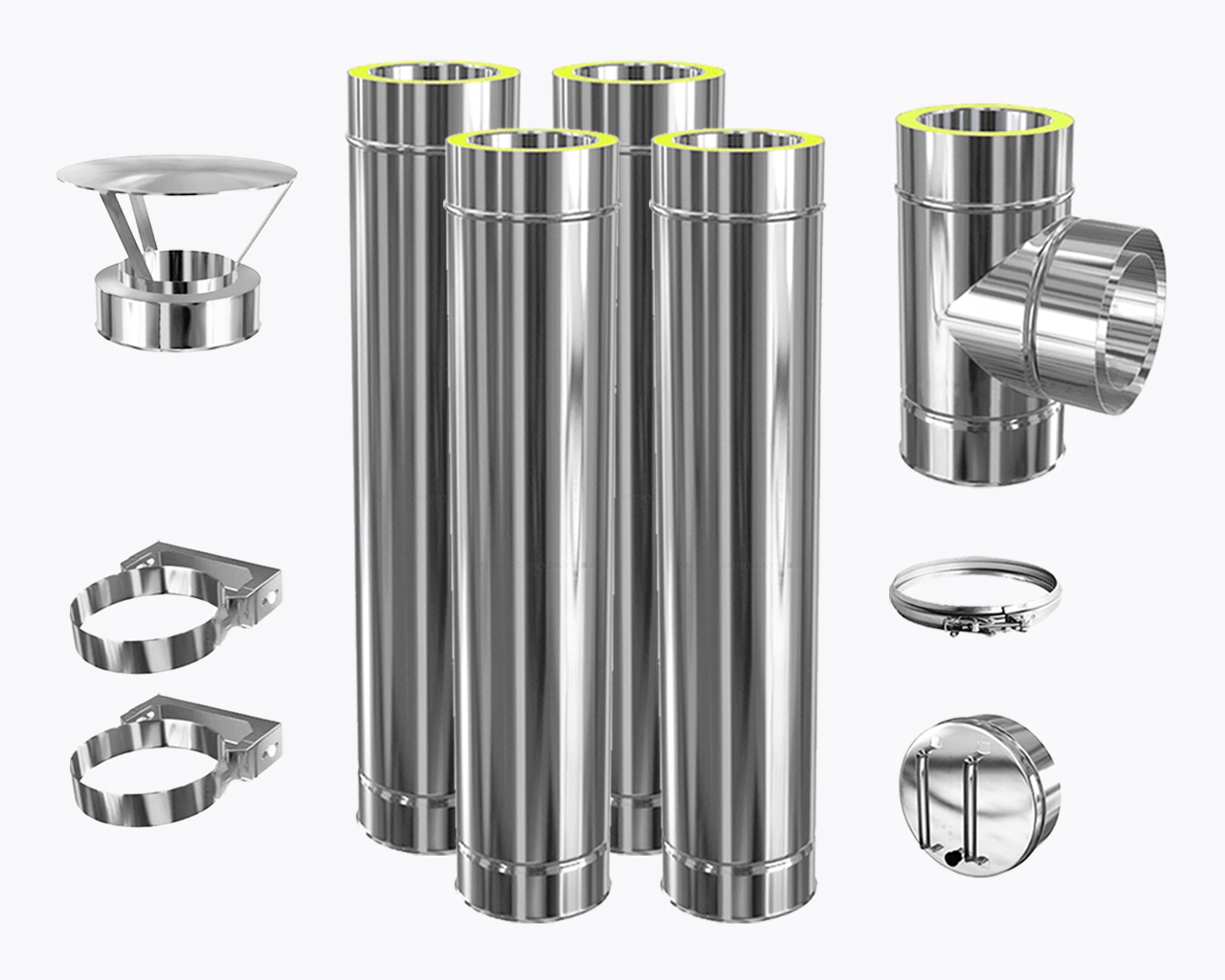 Komin IZOLOWANY fi 150 Dwuścienny ZEWNĘTRZNY spalinowy wiszący KOZA KOMINEK