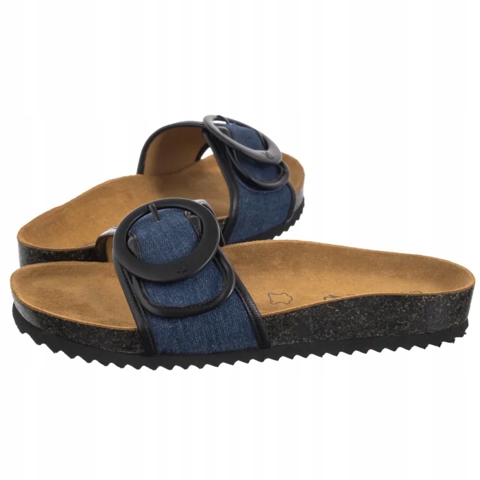 Kožené dámské Nazouváky Caprice modré 9-27400-44 Jeans