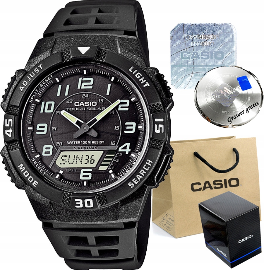 Zegarek męski Casio TOUGH SOLAR BOLTE 10bar GRAWER