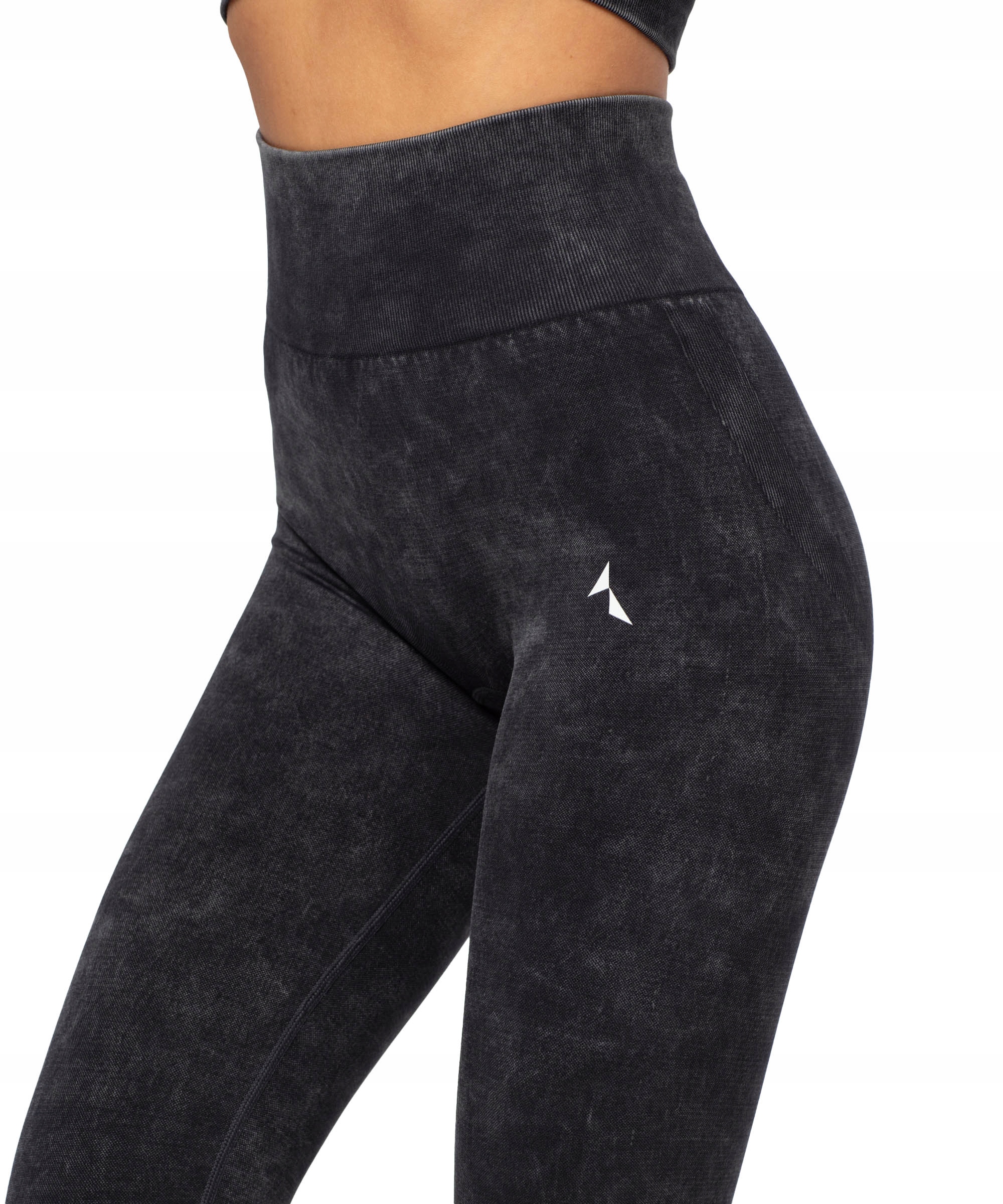 Legginsy damskie sportowe wysoki stan marmur Yasmine Carpatree XL czarny