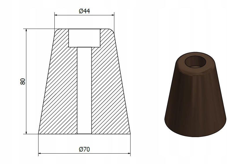 ODBOJNIK ODBÓJ STOPER DO DZRWI I BRAMY 80MM BRĄZ Marka Najder