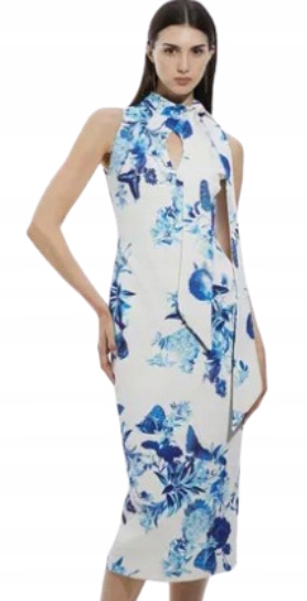 Karen Millen Petite Šaty MIDI Vícebarevná Na Zip 36 B1F