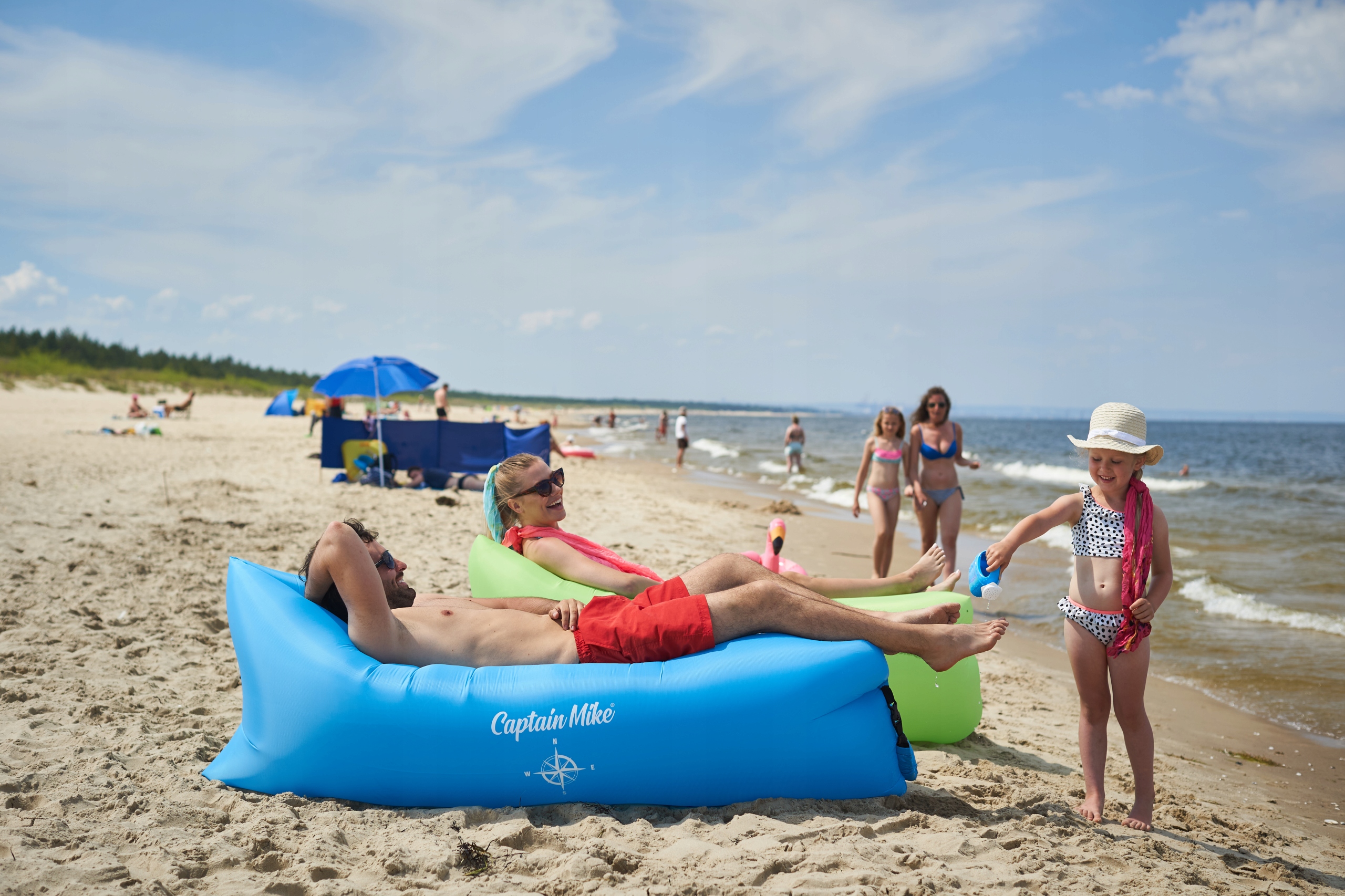 WYTRZYMAŁY Materac DMUCHANY Lazy Bag Leżak NA PLAŻĘ AIR SOFA Captain Mike Model Lazy Bag