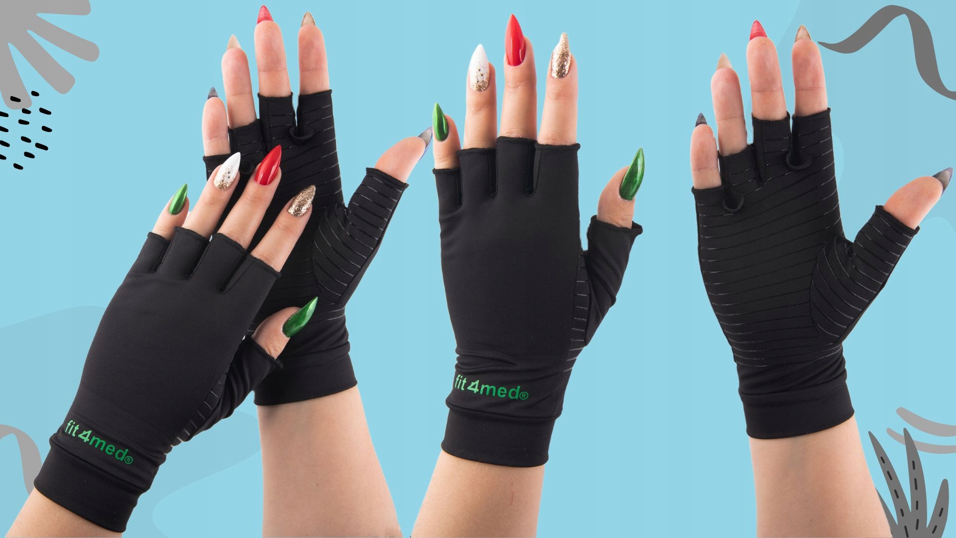 FIT4MED Dotykowe termoaktywne rękawiczki bez palców bezpalcowe wygodne uni Kolekcja całoroczna