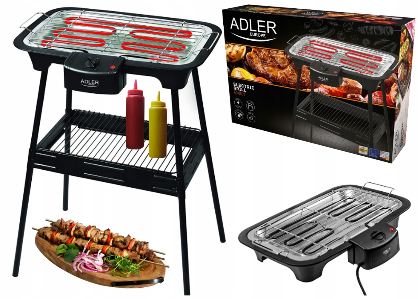 Skládací Elektrický Gril 2v1 2400W Sada