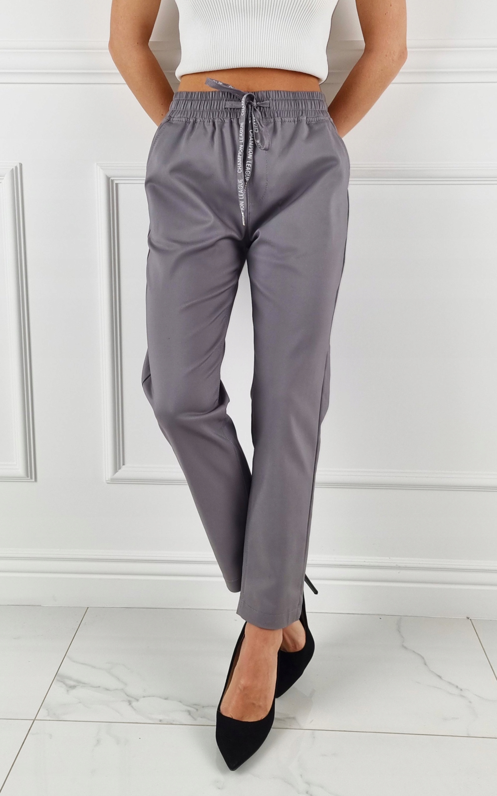 ELEGANCKIE DAMSKIE SPODNIE GUMKA 7/8 Plus-Size Rozmiar 46