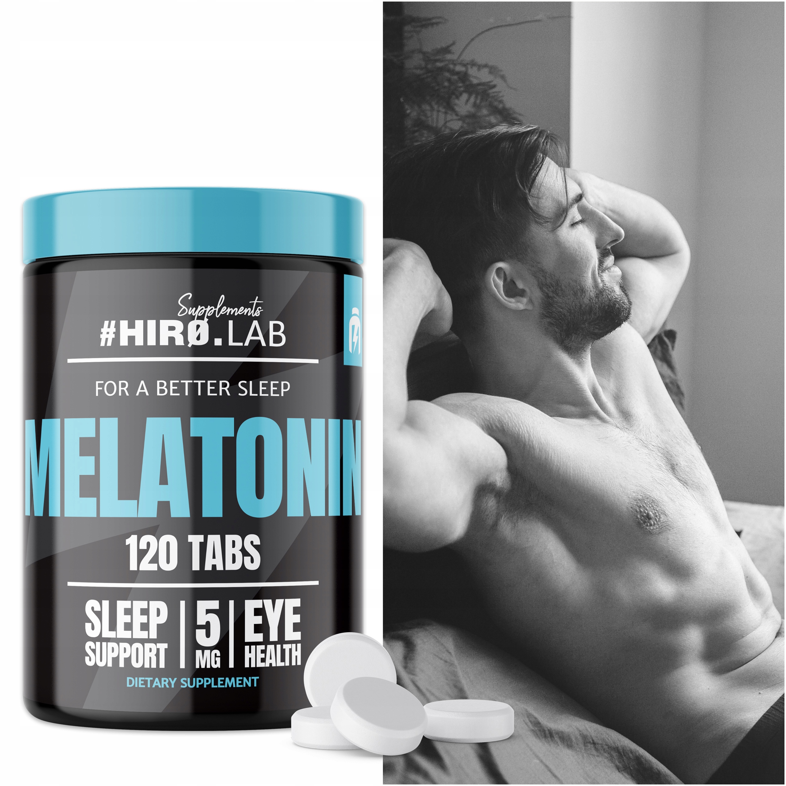 Hiro.Lab Melatonin 5mg 120t MELATONINA ZDROWY SEN Liczba sztuk 120 szt.