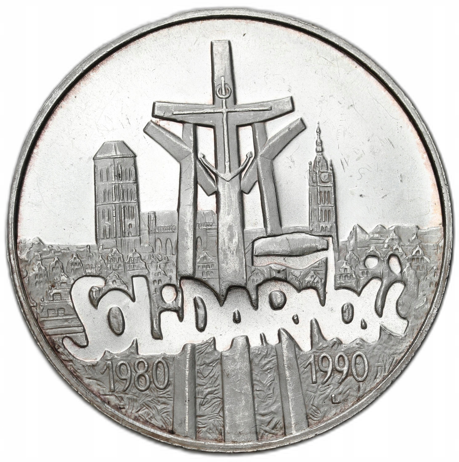 100.000 złotych 1990 Solidarność – SREBRO - Piękne