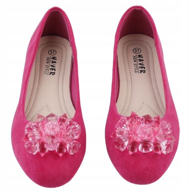 RÓŻOWE BALERINKI DAMSKIE WSUWANE PŁASKIE Z KOKARDĄ GŁADKIE WKŁ.EKOSKÓRA